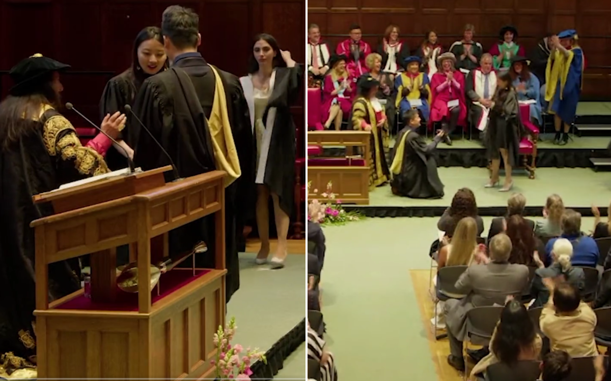 Man Proposing to Girlfriend During Her Graduation Ceremony Divides Internet