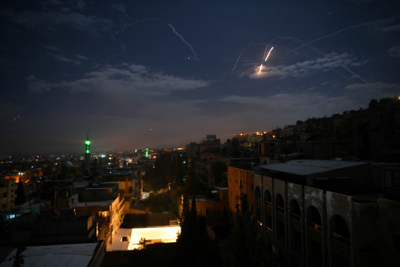 Syria, air, defense, responds, to, Israeli, attack