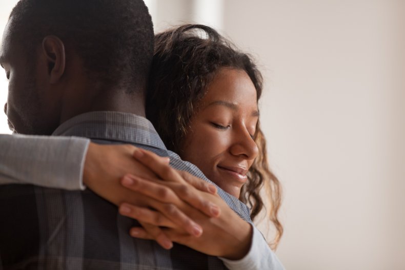 Couple hugging