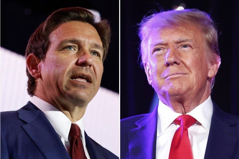 Split of Ron DeSantis and Donald Trump