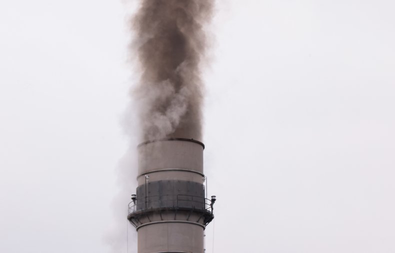 A factory emits smoke