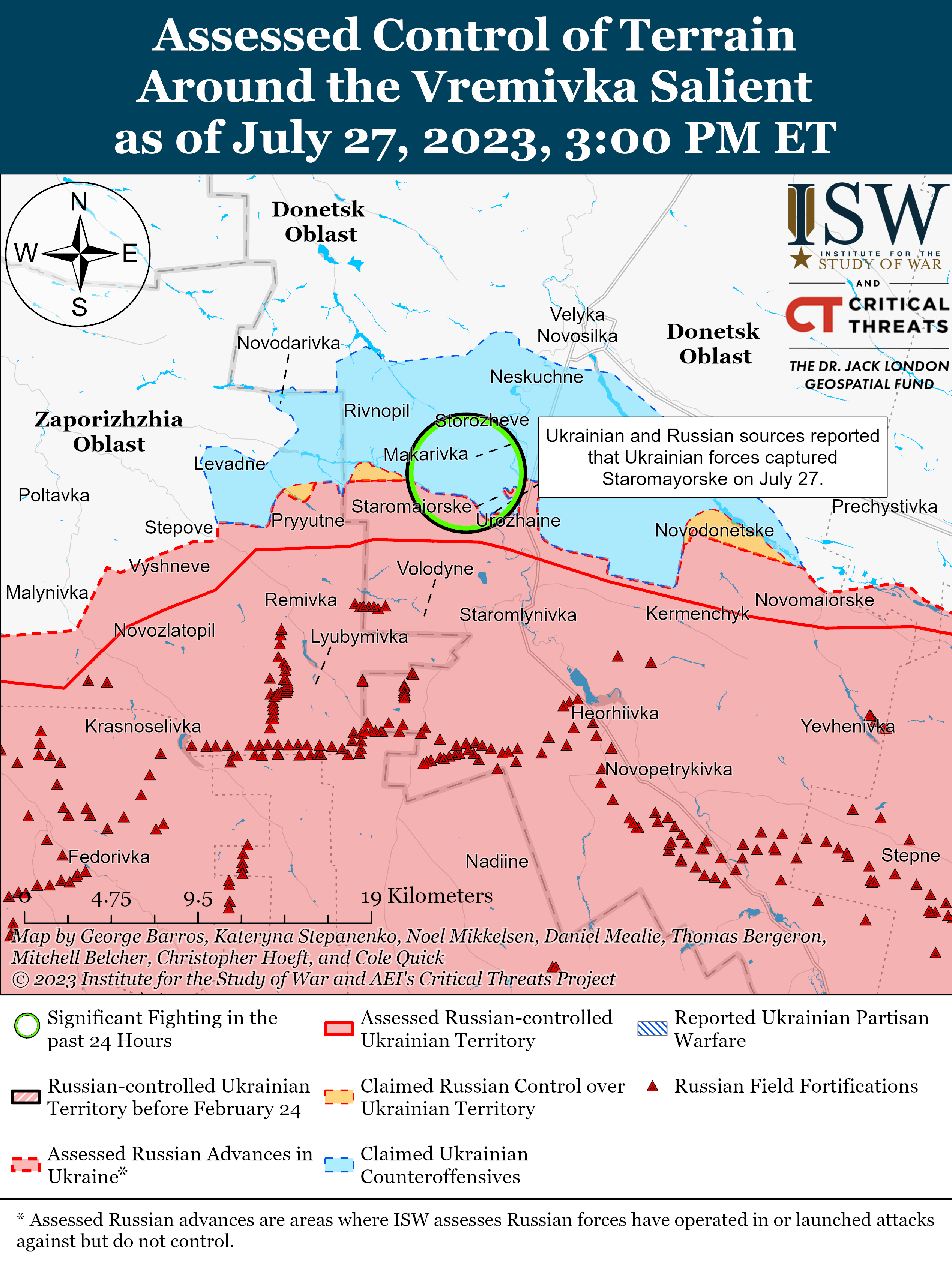 ISW map of Ukraine advances in Donetsk