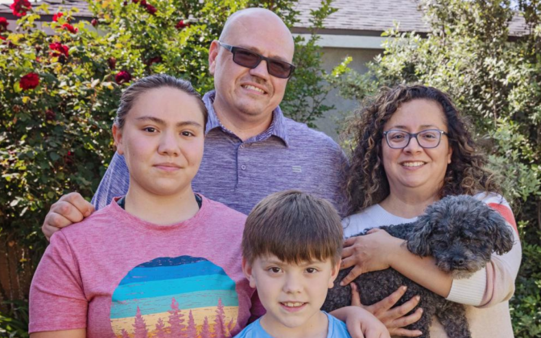 Cristina Nieto and her family with Zoey.