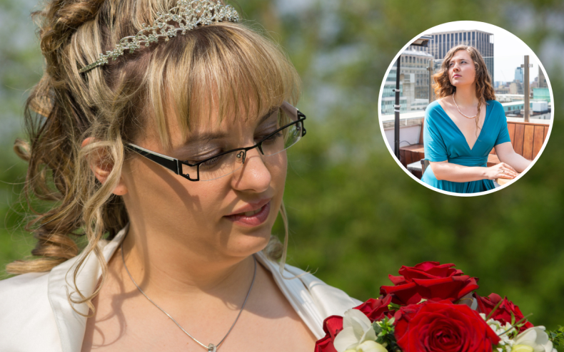A wedding bride and angry guest.