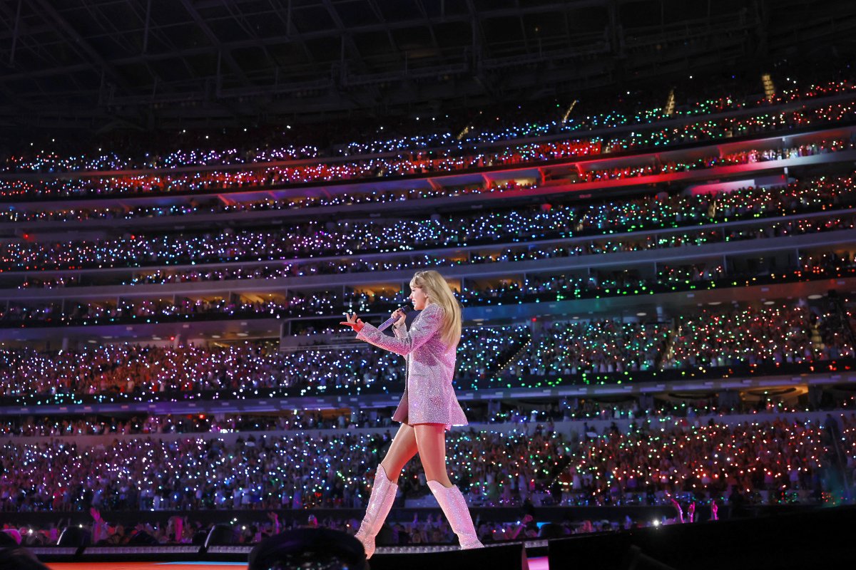 Taylor Swift and crowd at SoFi Stadium