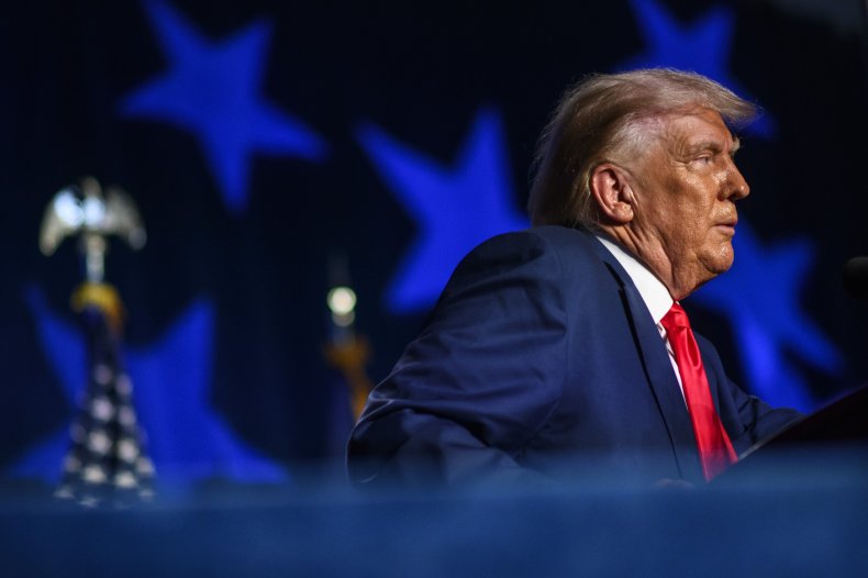 Former President Donald Trump speaks