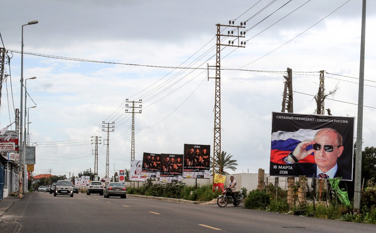 Russia, President, Putin, on, billboard, in, Lebanon