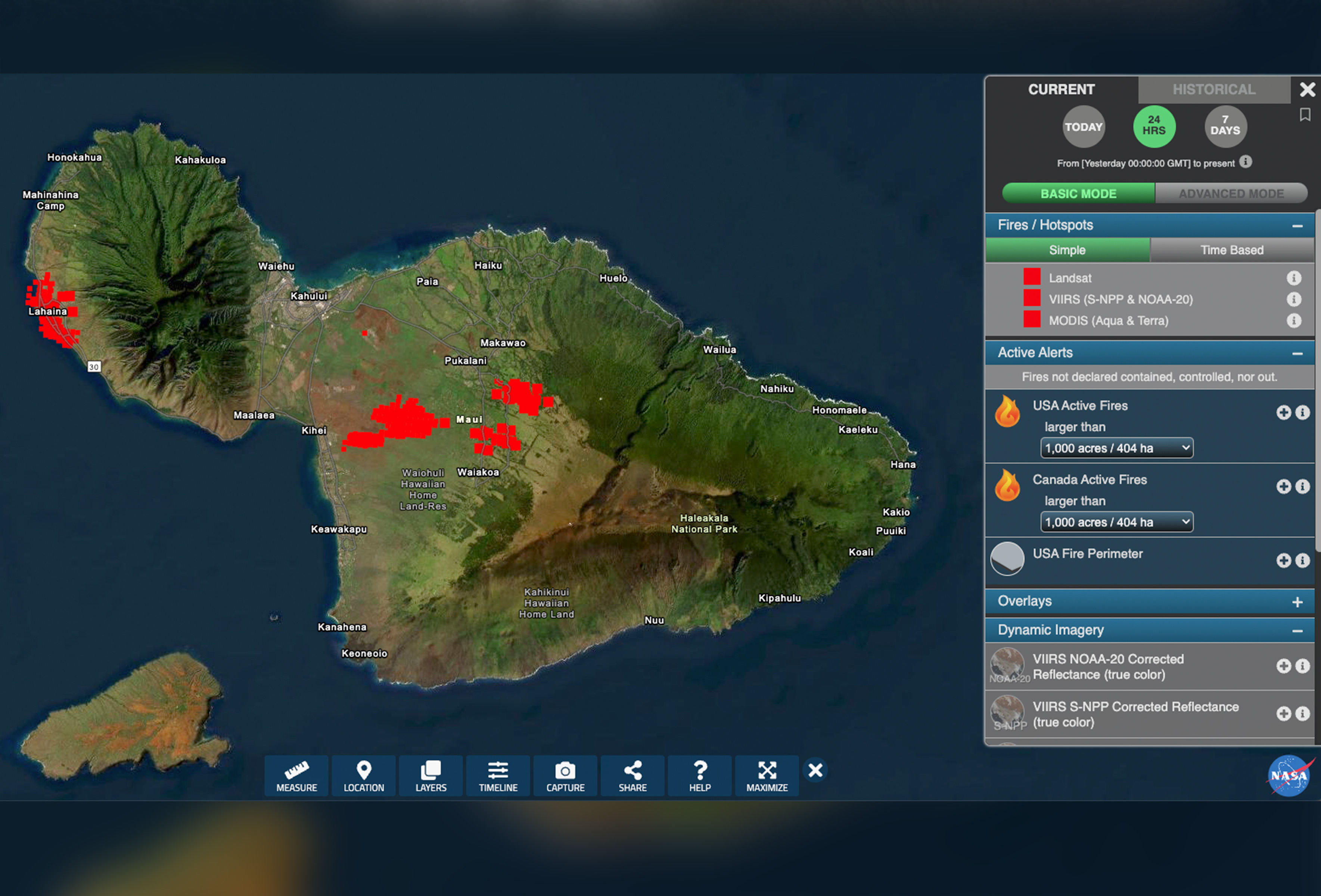 Map Showing Wild Fires Hawaii 