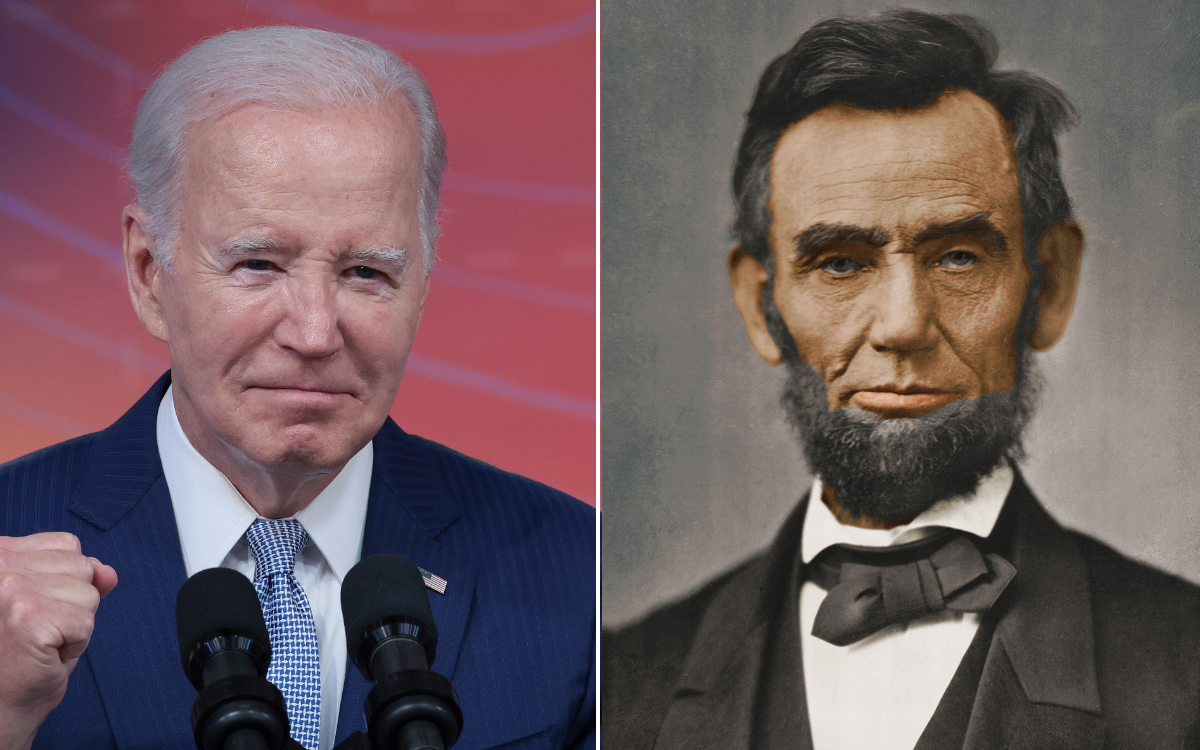President Joe Biden and President Abraham Lincoln.