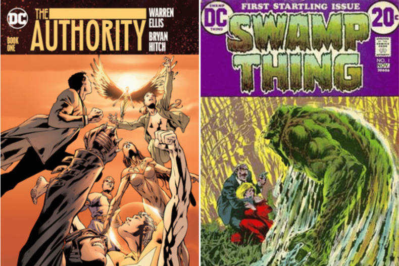 Le copertine dei fumetti di Authority e Swamp Thing