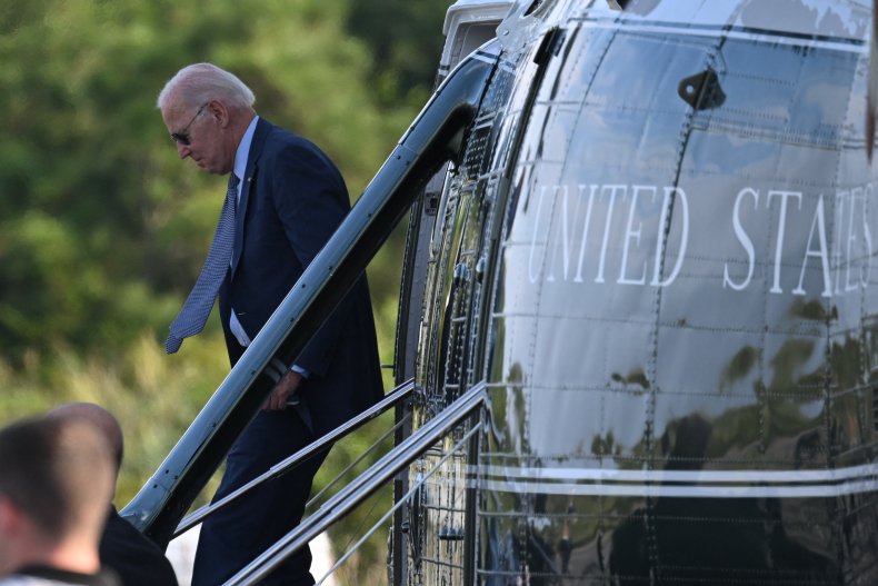 President Joe Biden steps off Marine One