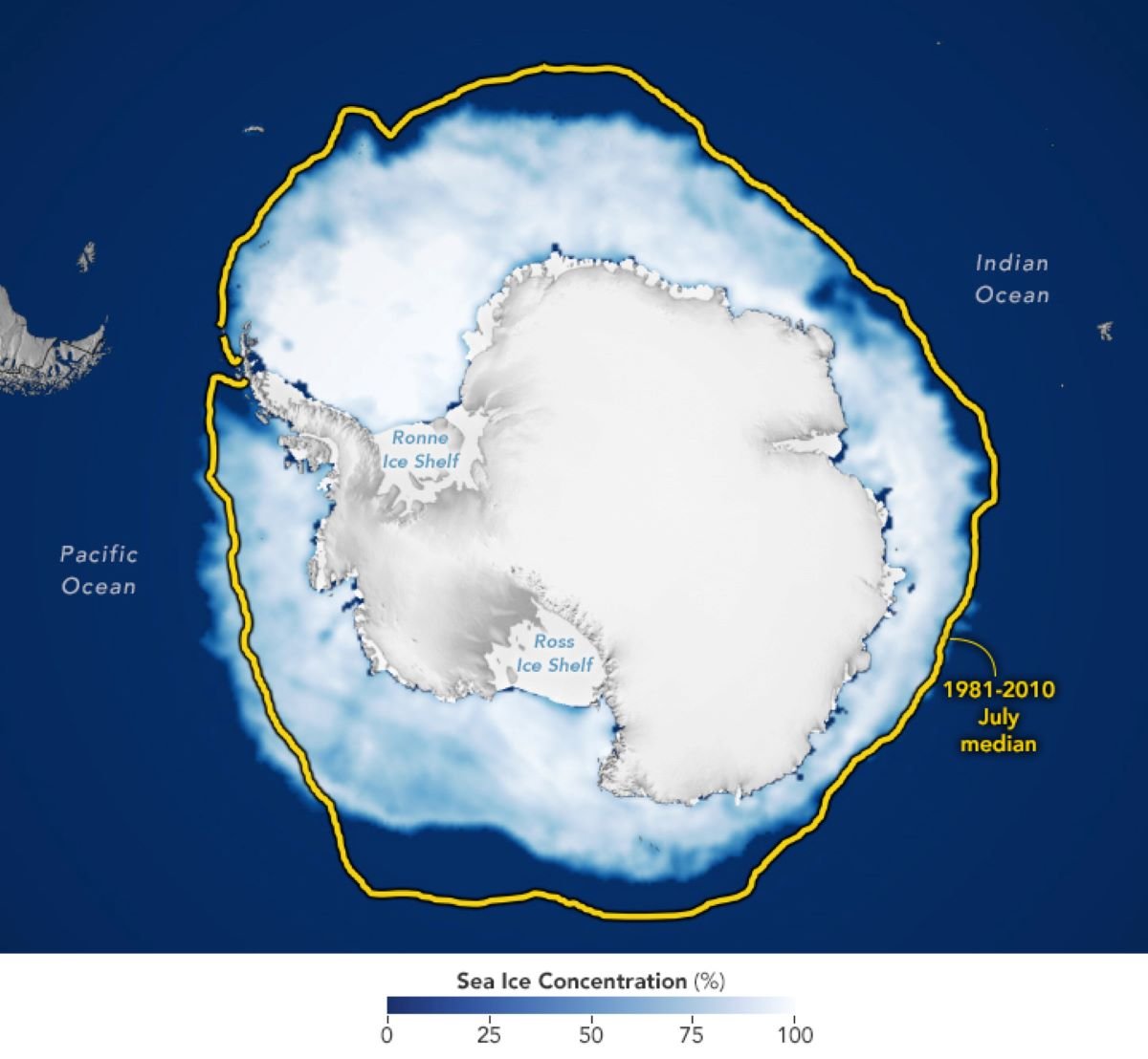 Antarctica ice extent August