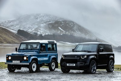 Vintage and New Land Rovers