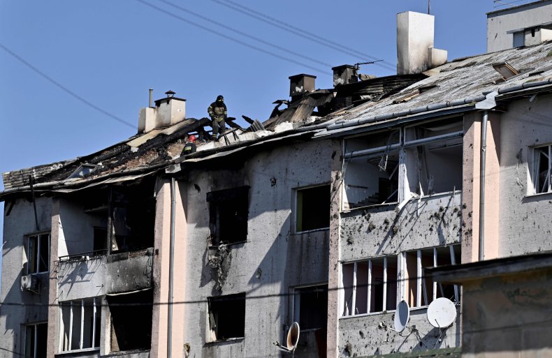 Edificio danneggiato Lviv, Ucraina