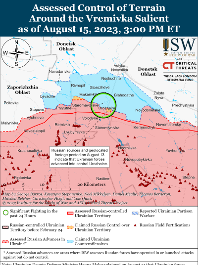 Mappa ISW che mostra i guadagni dell'Ucraina a Donetsk Mappa ISW che mostra i guadagni dell'Ucraina a Donetsk