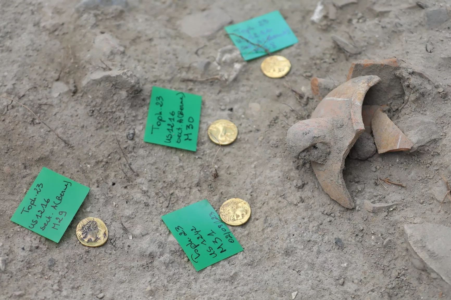 Five 2,300-Year-Old Gold Coins and Infant Remains Found at Ancient Cemetery - Vimarsana News