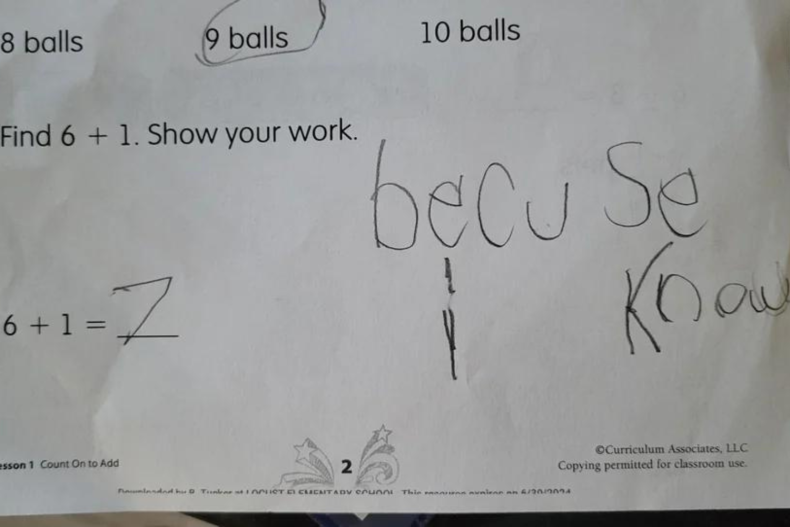maths homework news Math problem with note