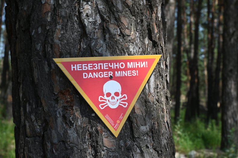 Il mio segnale di avvertimento nella foresta di Kharkiv 