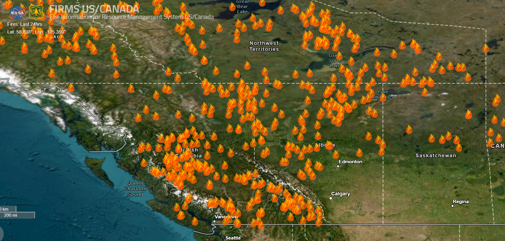 Canada Wildfire Maps As U S States Face Unhealthy Air Quality   Fires Canada 