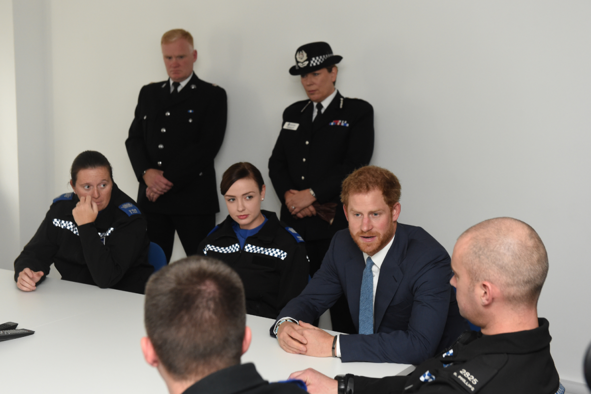 Prince Harry and Police Officers