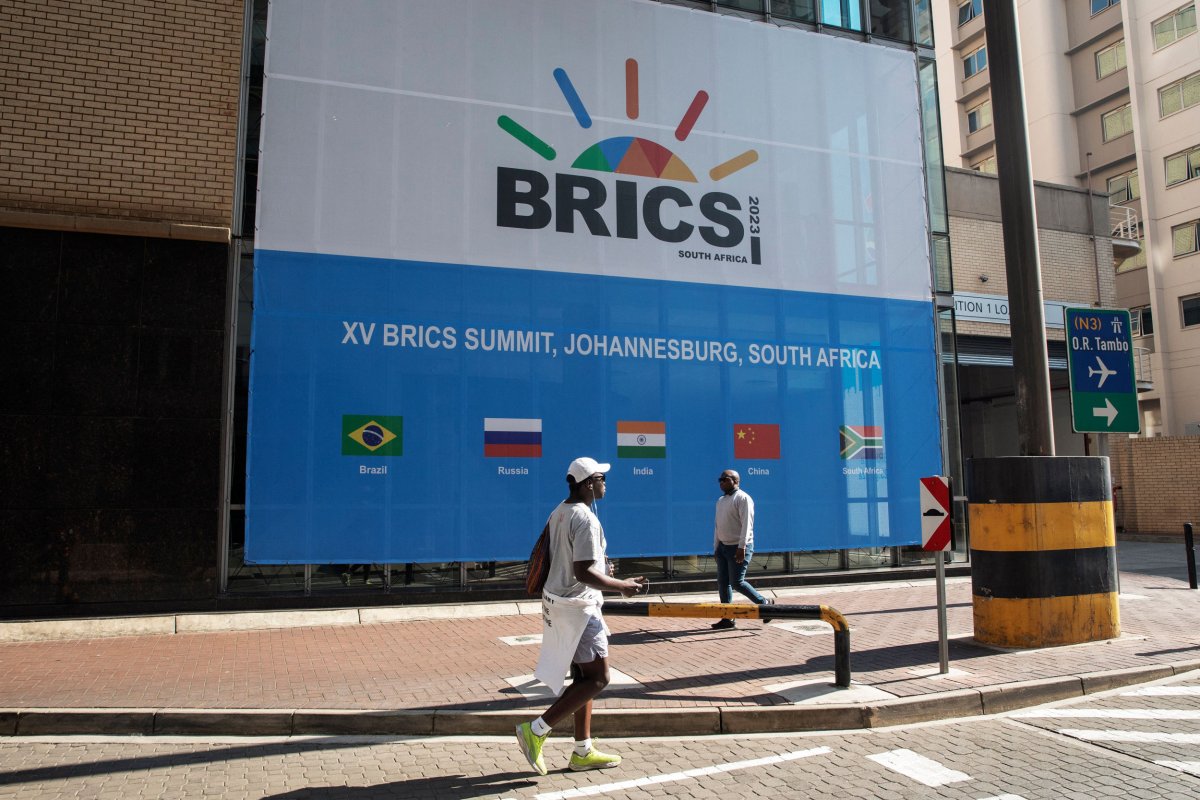 BRICS, countries, flags, ahead, of, Johannesburg, summit