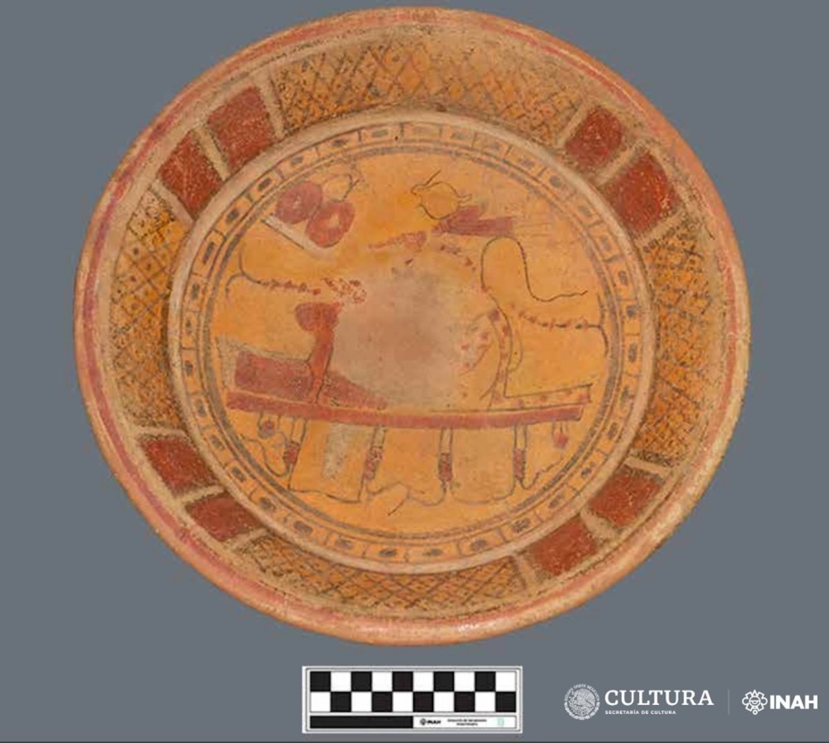 An ancient Maya ceramic dish
