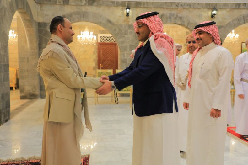 Saudi, and, Oman, delegations, meet, Houthis, Yemen