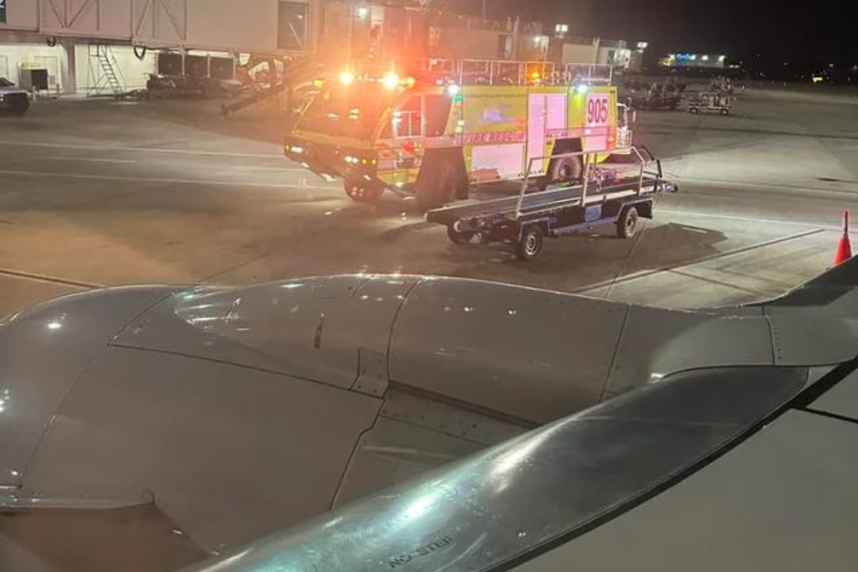 AA flight on the runway