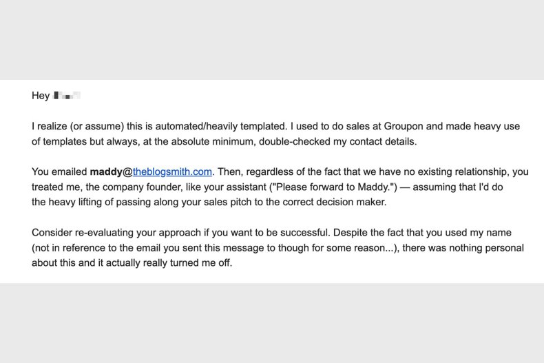 Sales Email Approaches: Treated Like Secretary Response