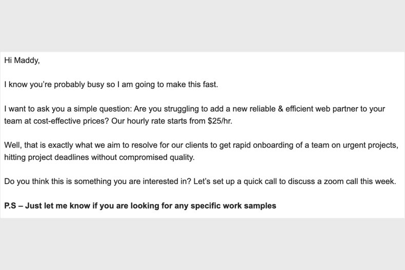 Sales Email Approaches: Asking Recipient to Decide