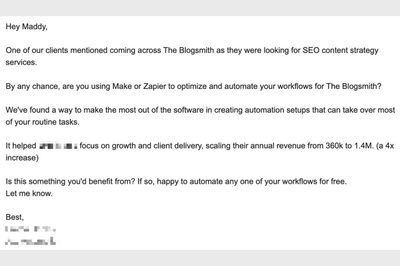 Sales Email Approaches: Disingenuous02