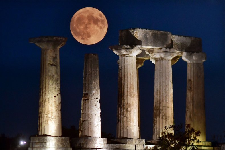 Super Blue Moon Over Greece