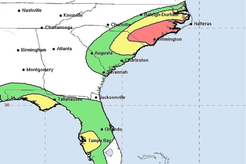 Hurricane Idalia Tracker Map Shows Flood Risks as Carolinas Impacted
