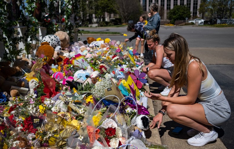 The Covenant School shooting memorial Nashville Tennessee