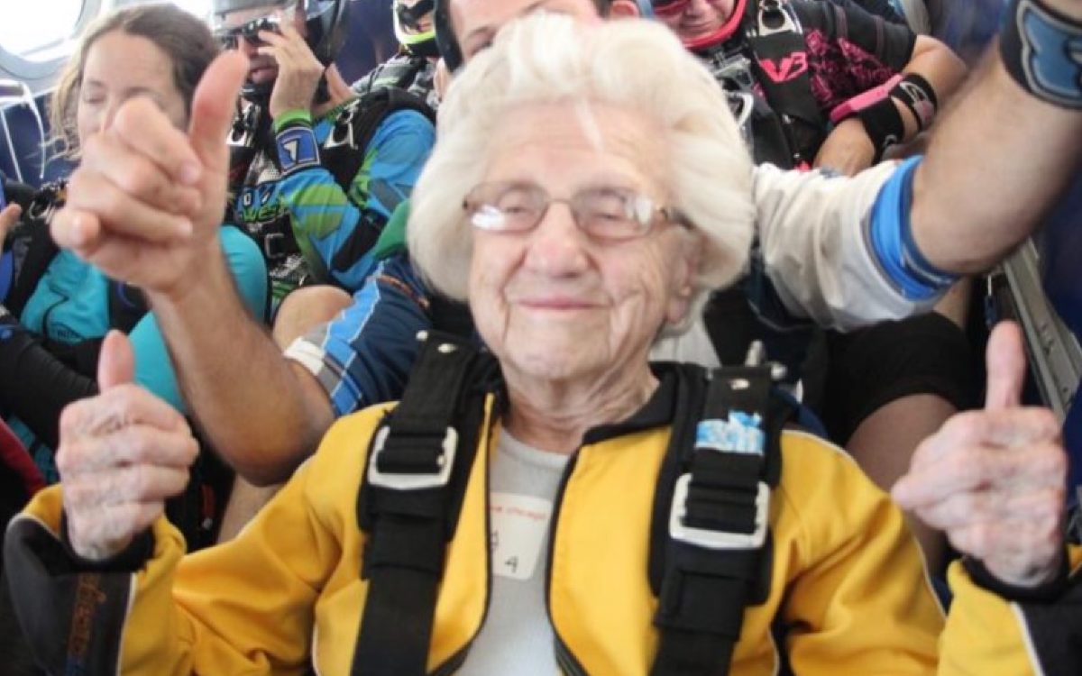 Skydiving 104 Year Old Woman Reveals Secret To Long And Happy Life Middle East 