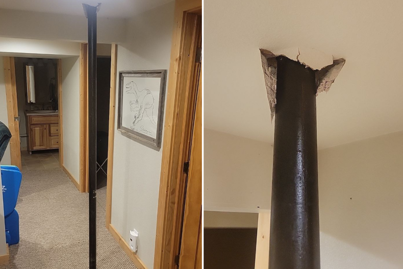rod through the ceiling