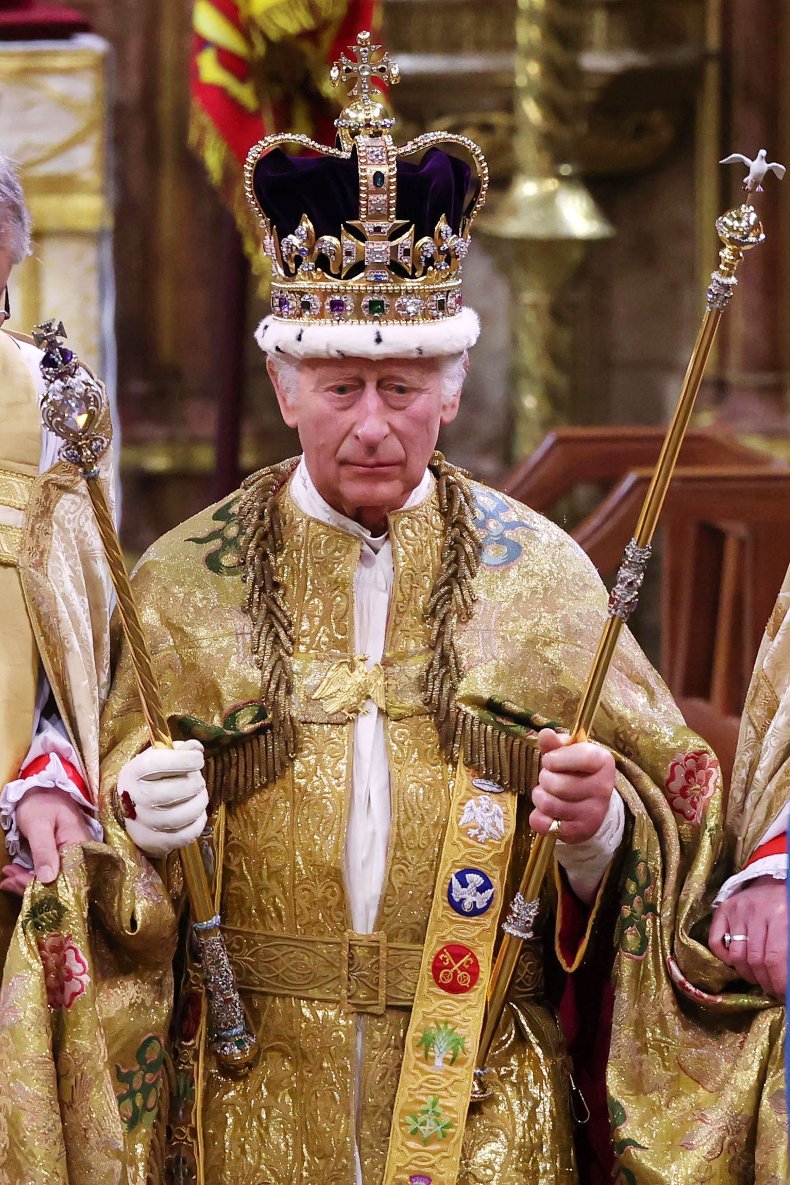 King Charles During his Coronation
