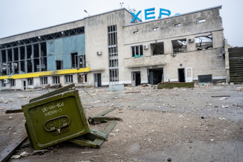 Abandoned Russian base in Kherson