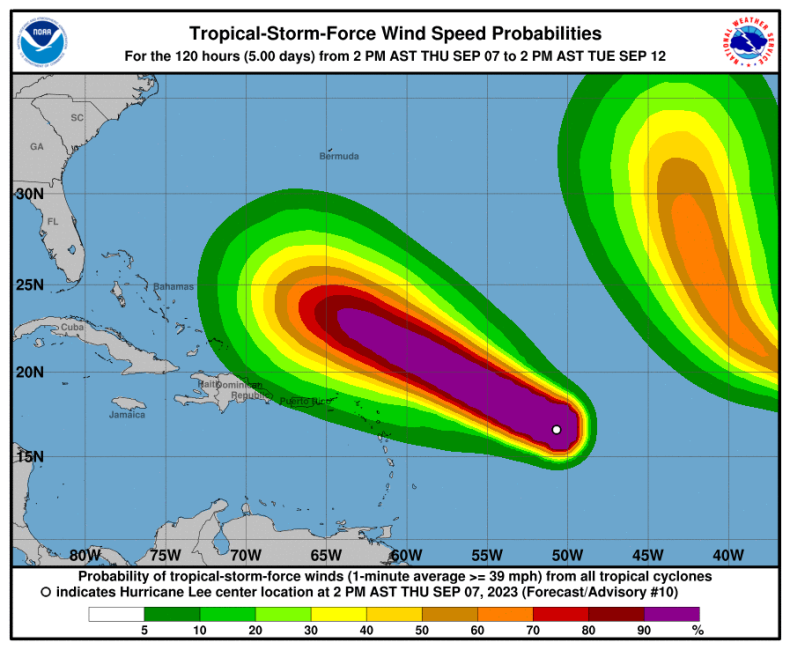 Hurricane Lee Update: Thursday at 5 p.m. 