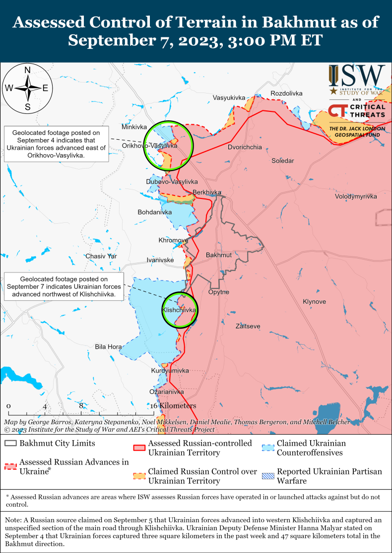 ISW Bakhmut Counteroffensive Map