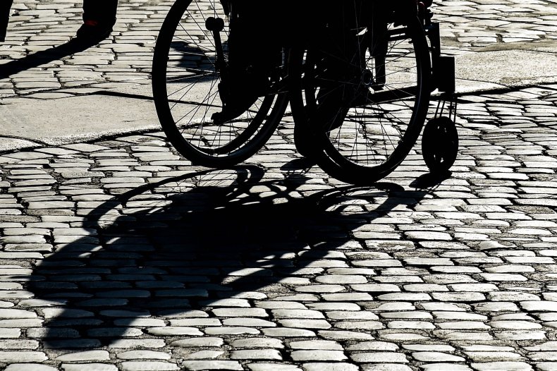 Person in wheelchair shadow
