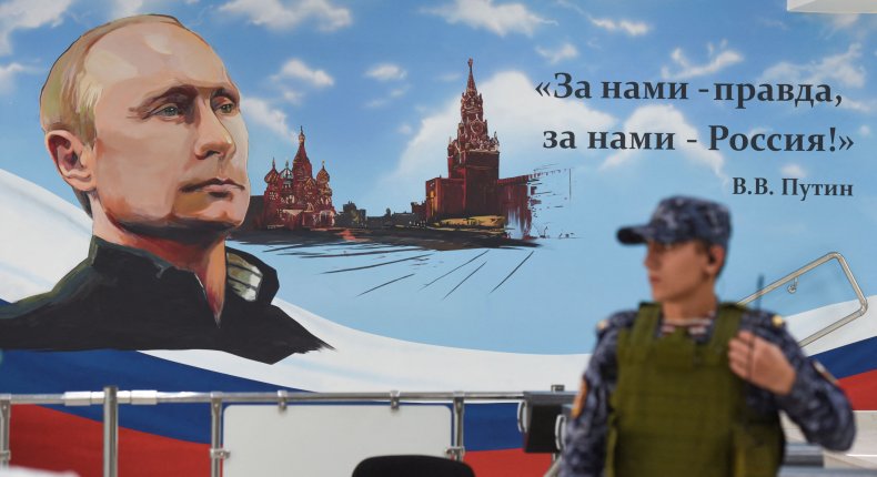 Putin poster for occupation elections in Ukraine