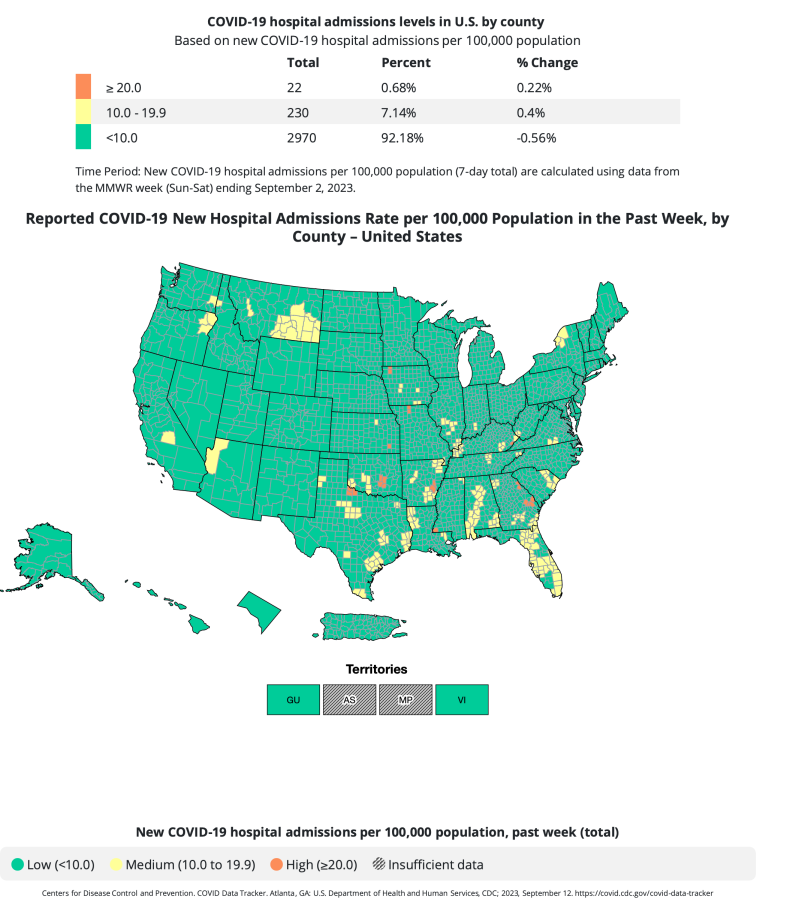 COVID hospitalization map