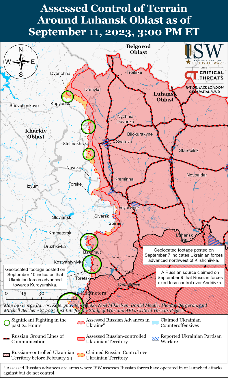 ISW Map of Luhansk Oblast 