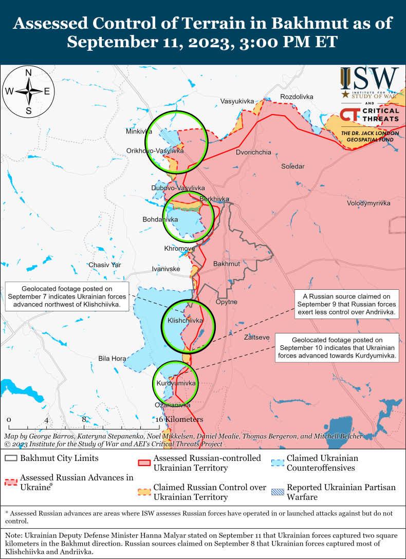 Ukraine Advances Near Bakhmut September 11