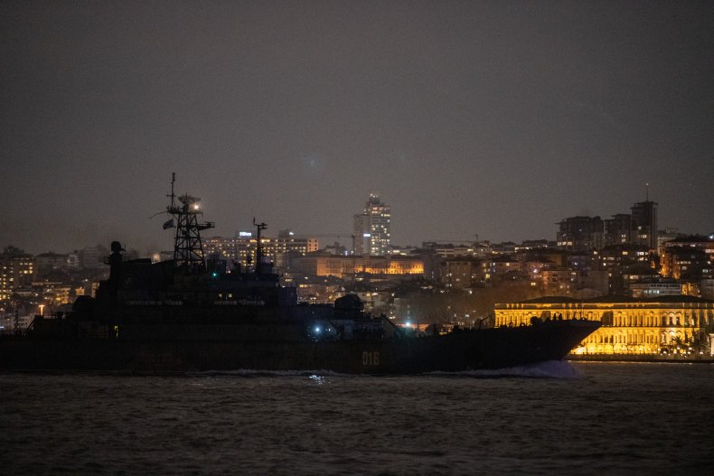 Russian Ropucha-class landing ship in Istanbul