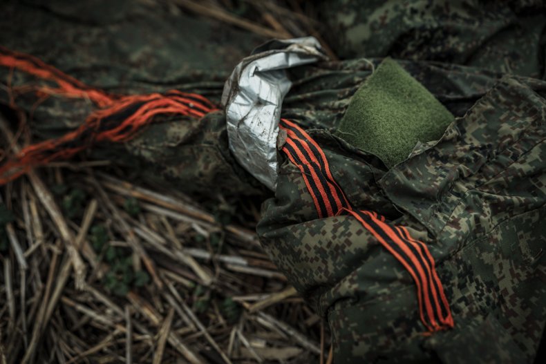 Russian airborne uniform near Hostomel airport
