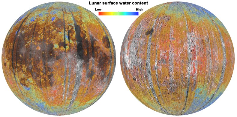 Moon water content map 