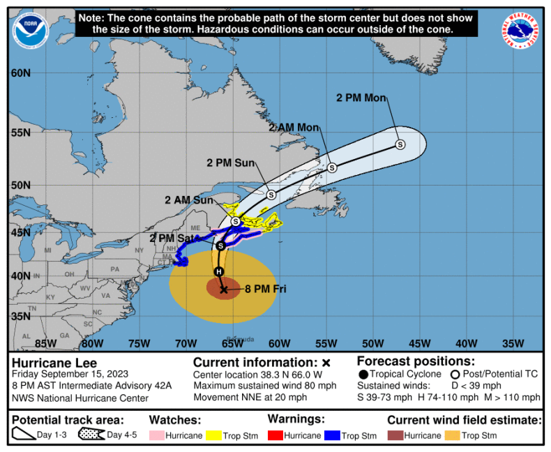 Hurricane Lee Tracking Friday