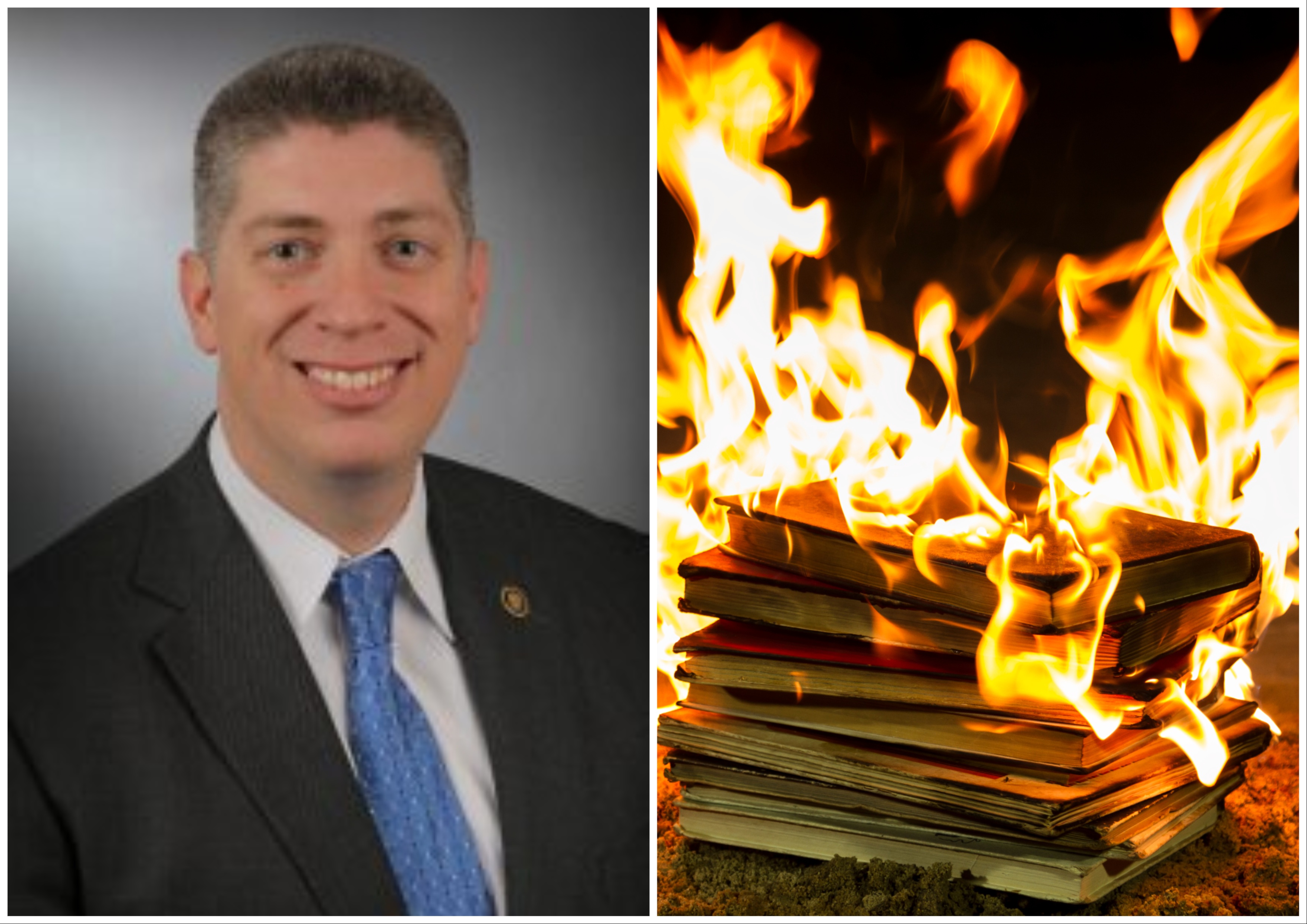 Republican Makes Book Burning Threat After Flamethrower Video Newsweek